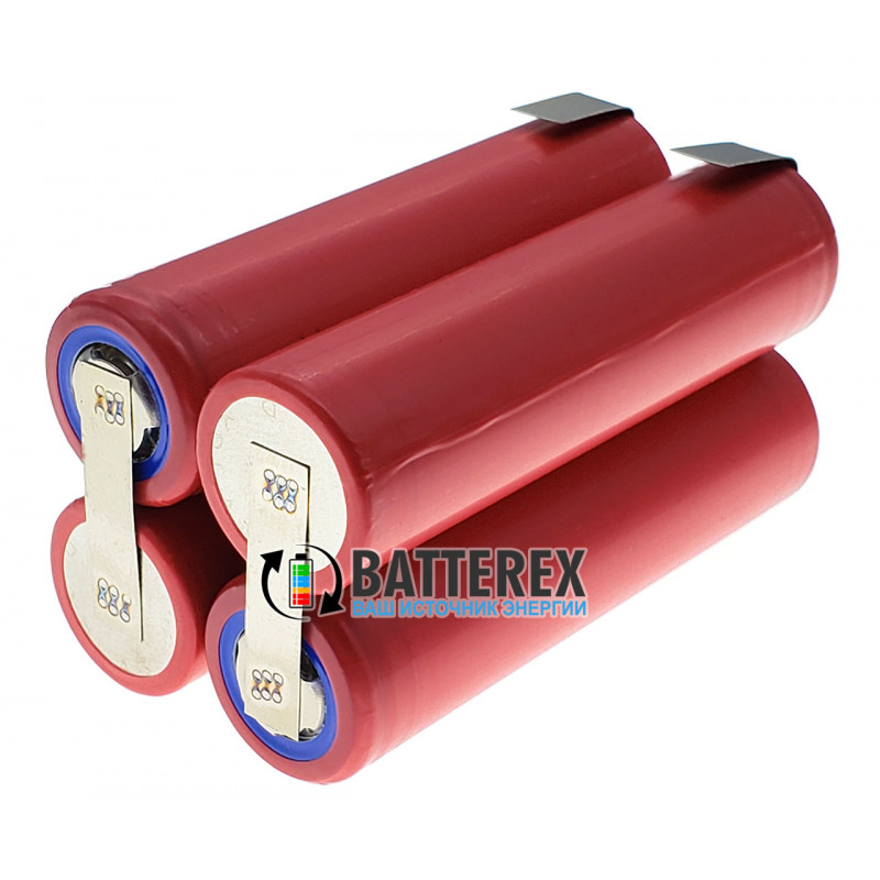Сборка 18650 4S 14.8V 3500mah 10A из 4х аккумуляторов 18650 Sanyo NCR18650GA 3500mah 10А (прямоугольная)