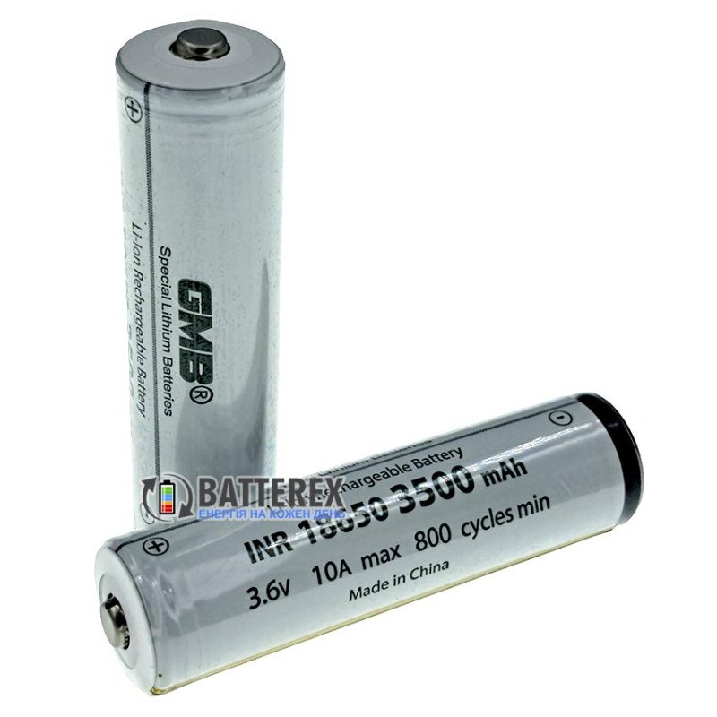 Акумулятор 18650 GMB INR 3500mah 3.6V 10A Protected із захистом