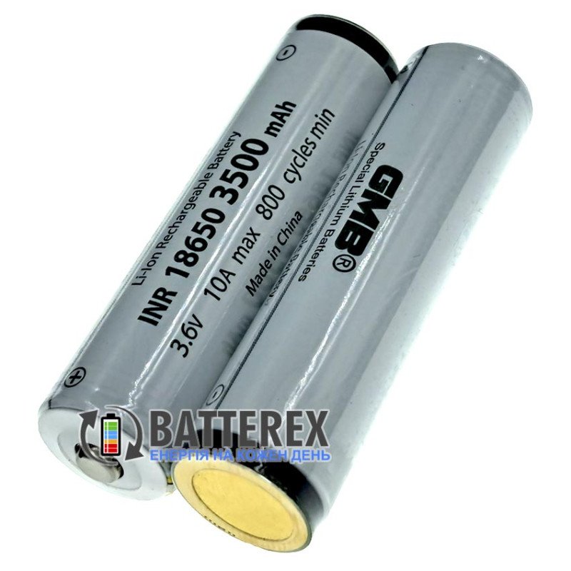 Акумулятор 18650 GMB INR 3500mah 3.6V 10A Protected із захистом