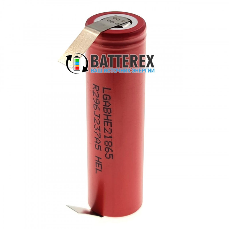 Високотоковий акумулятор 18650 LG HE2 2500mAh 20A із виводами під пайку