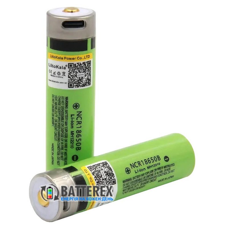 Акумулятор Li-ion 18650 Liitokala Lii-34B-USB 3400 mah Protected із платою захисту та зарядкою від USB Type-C 
