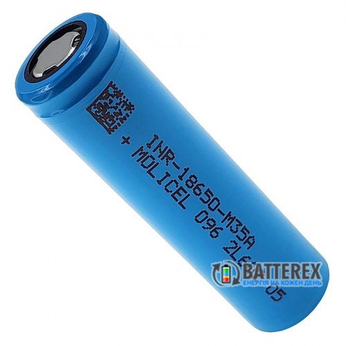 18650 Molicel INR M35A 3500mah 3.6V 10A, высокая реальная ёмкость, оригинал, Тайвань