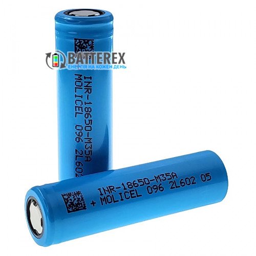 18650 Molicel INR M35A 3500mah 3.6V 10A, высокая реальная ёмкость, оригинал, Тайвань