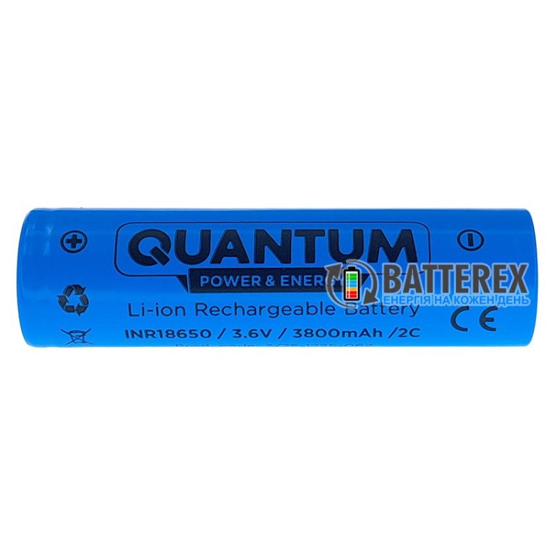 Акумулятор LI-ion 18650 Quantum INR18650 3800mah 3.6V 8A