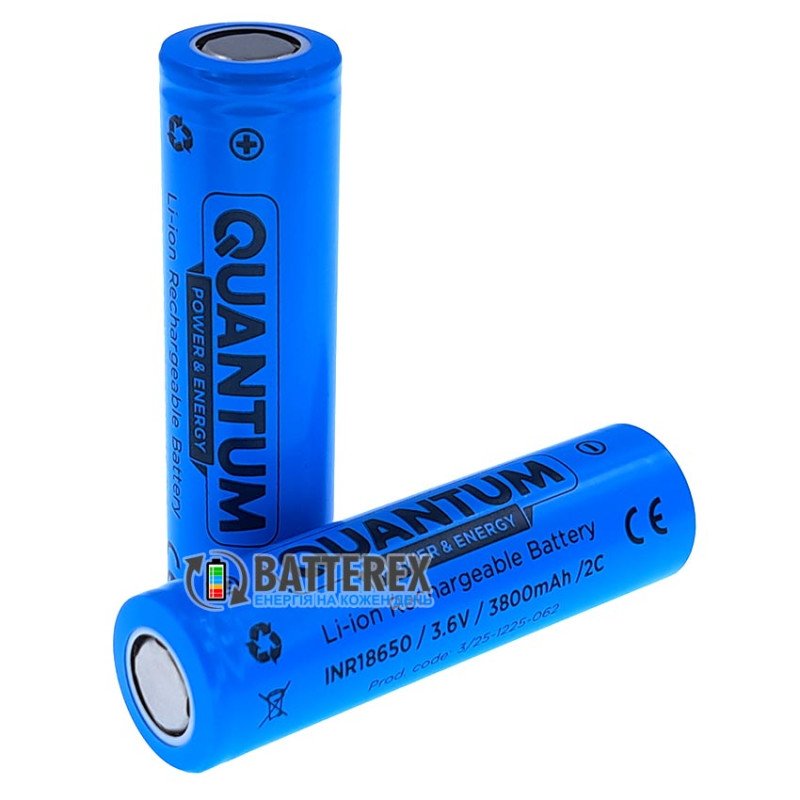 Акумулятор LI-ion 18650 Quantum INR18650 3800mah 3.6V 8A