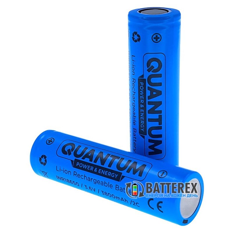 Акумулятор LI-ion 18650 Quantum INR18650 3800mah 3.6V 8A