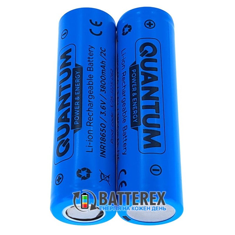 Акумулятор LI-ion 18650 Quantum INR18650 3800mah 3.6V 8A
