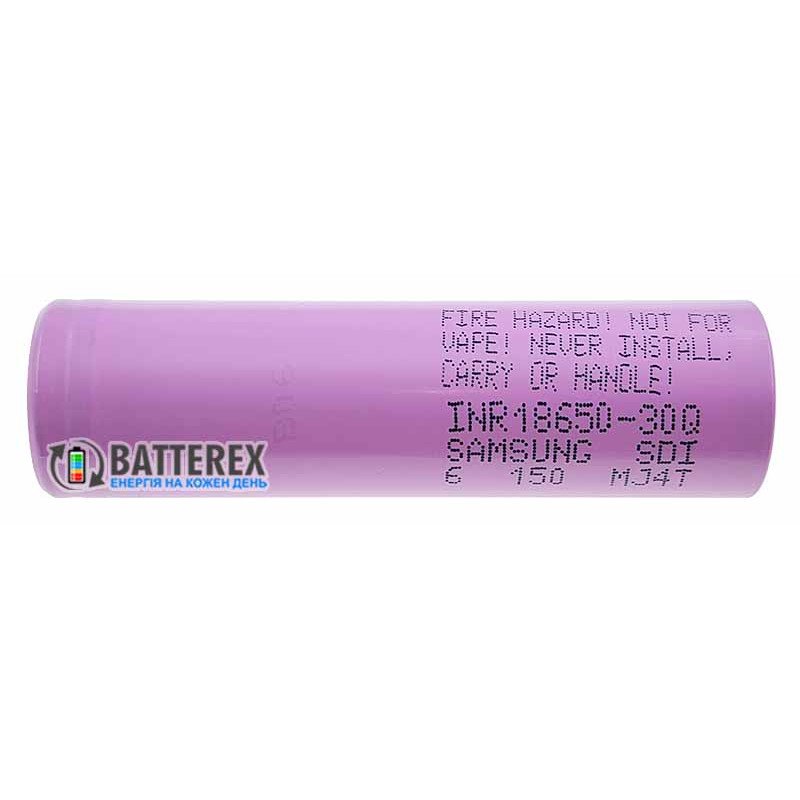 Аккумулятор Li-ion 18650 Samsung INR 30Q 3000mah 3.6V 15А высокотоковый