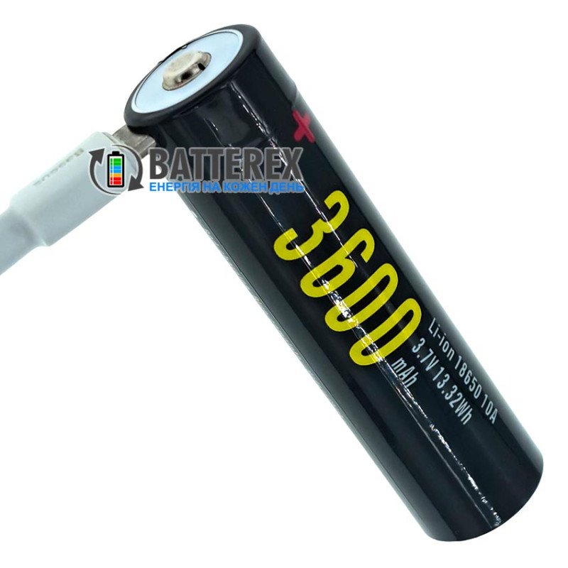 Акумулятор 18650 Soshine 3600mah 3.7V 10A Protected USB Type-C із захистом та зарядкою від USB