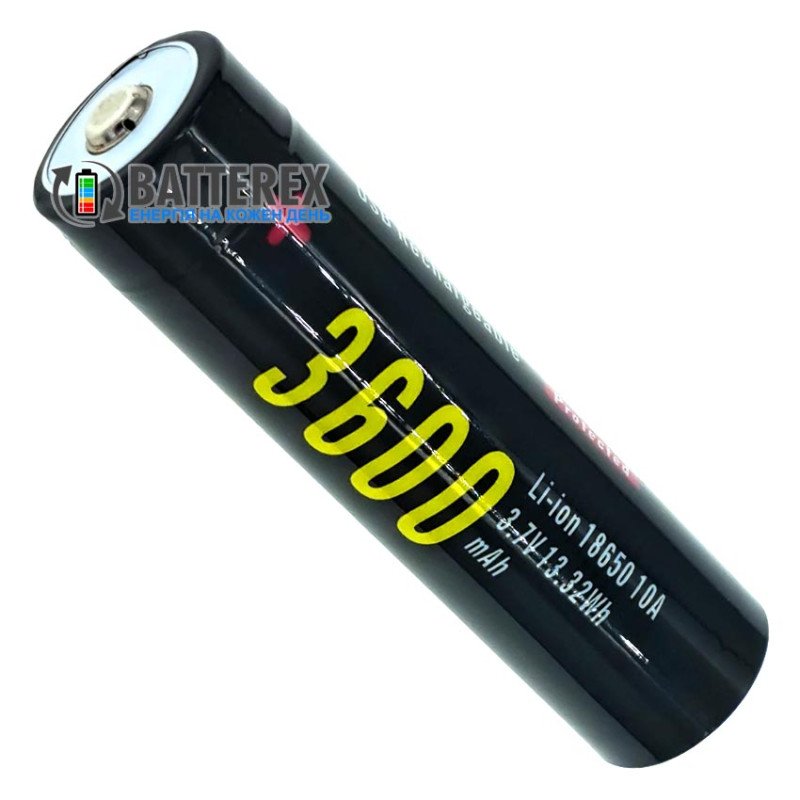 Акумулятор 18650 Soshine 3600mah 3.7V 10A Protected USB Type-C із захистом та зарядкою від USB