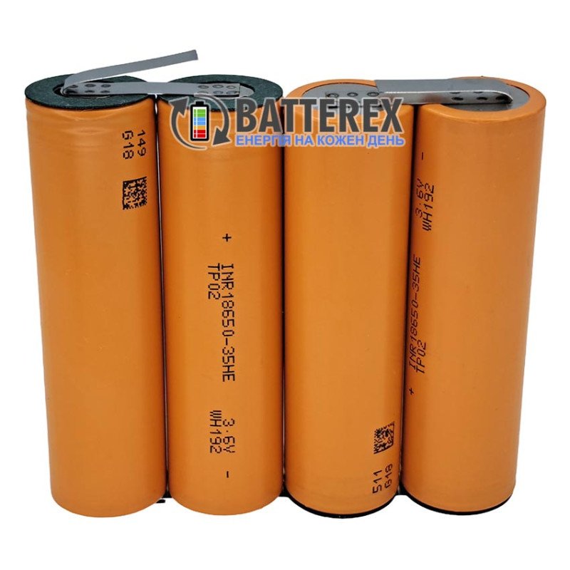 Сборка 2S2P 8.4V 7000mah из 4х аккумуляторов 18650 Tenpower INR 35HE 3500mAh для роутера, бесперебойника