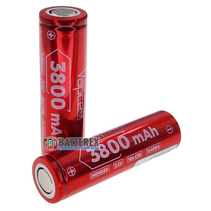 Аккумулятор Li-ion 18650 Vapcell INR F38 3800mah 3.6V 10A высокотоковый