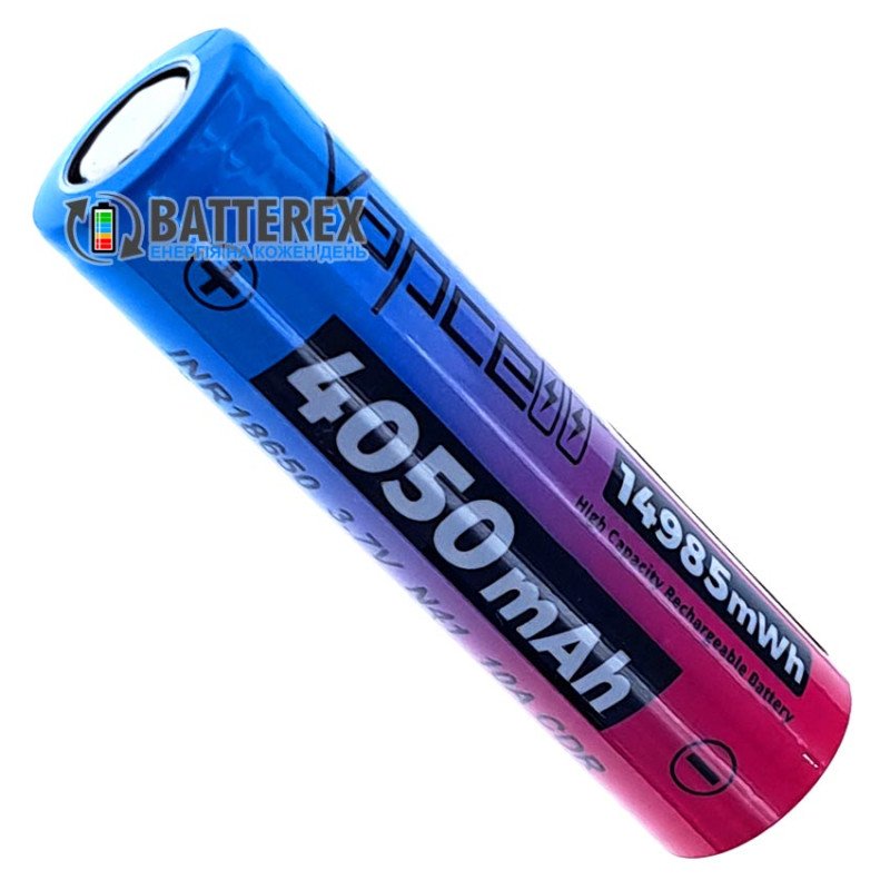 Акумулятор Li-ion 18650 Vapcell INR N41 4050mah 3.7V 10A для максимально довгої роботи