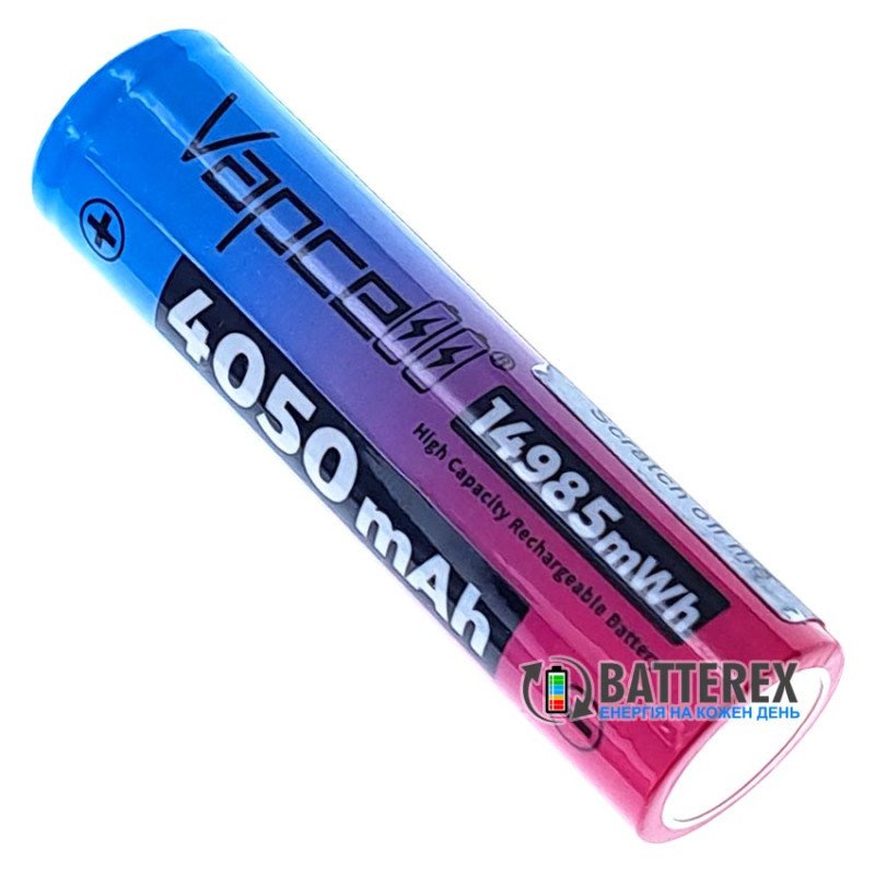 Акумулятор Li-ion 18650 Vapcell INR N41 4050mah 3.7V 10A для максимально довгої роботи