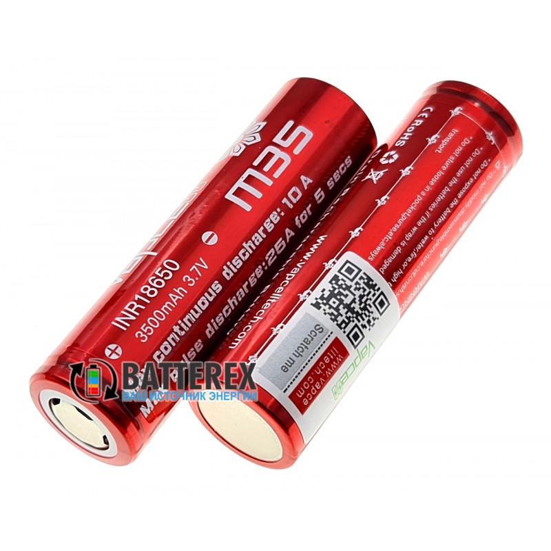 18650 Vapcell INR18650 M35 3500mah 3.7V 10/25A високотоковий