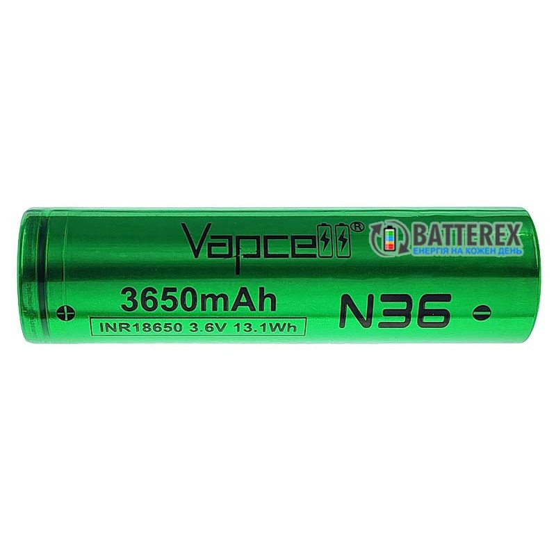 Аккумулятор Li-ion 18650 Vapcell INR N36 3650mah 3.6V 8/15A высокотоковый