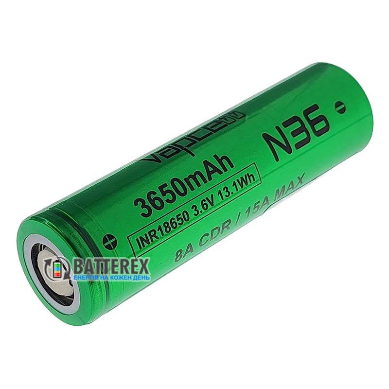 Аккумулятор Li-ion 18650 Vapcell INR N36 3650mah 3.6V 8/15A высокотоковый