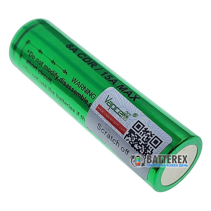 Аккумулятор Li-ion 18650 Vapcell INR N36 3650mah 3.6V 8/15A высокотоковый