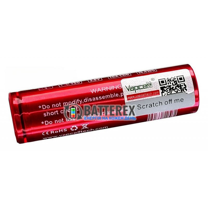 Аккумулятор Li-ion 18650 Vapcell INR N40 4000mah 3.6V 10A без защиты
