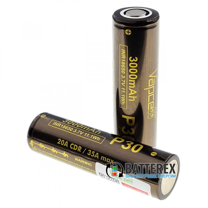 Аккумулятор 18650 Vapcell P30 3000mah 3.7V высокотоковый 20A