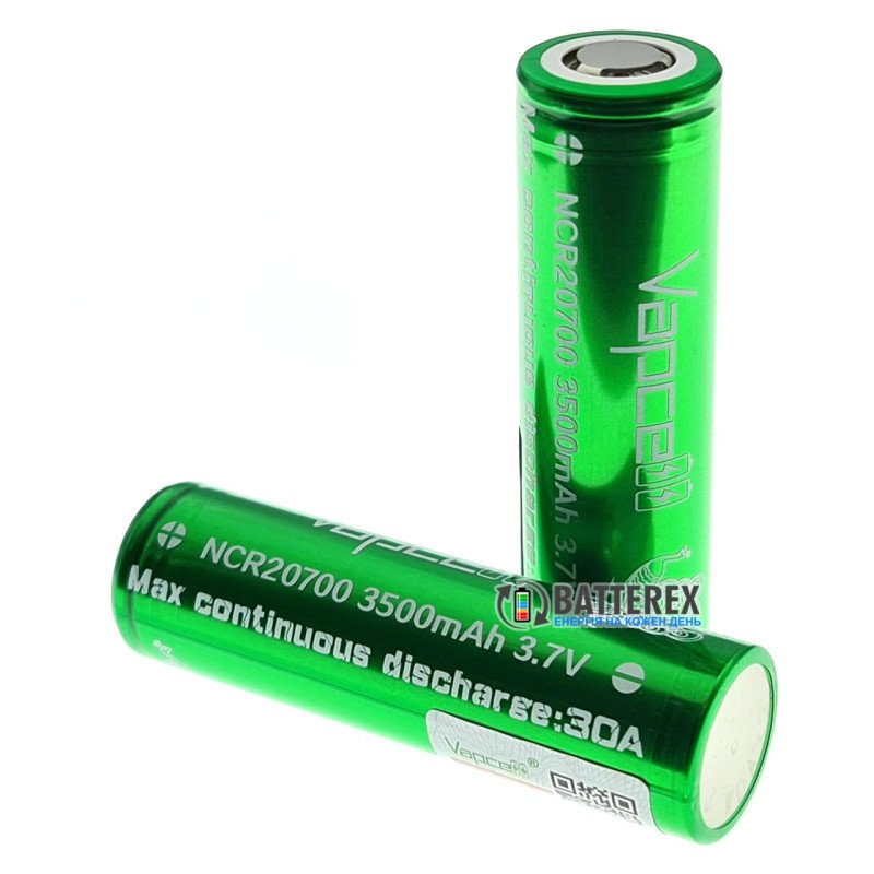Аккумулятор 20700 Vapcell INR20700 3500mah 30A высокотоковый