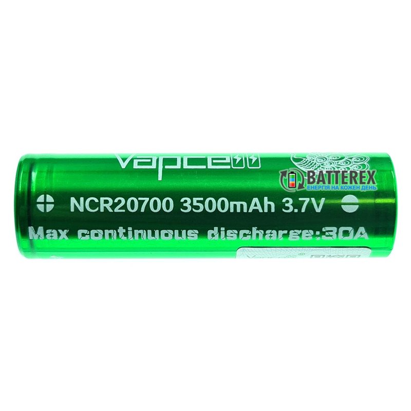 Аккумулятор 20700 Vapcell INR20700 3500mah 30A высокотоковый