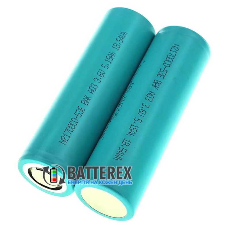 Аккумулятор 21700 высокой ёмкости BAK N21700CD 53E 5300mAh 3.6V 10A