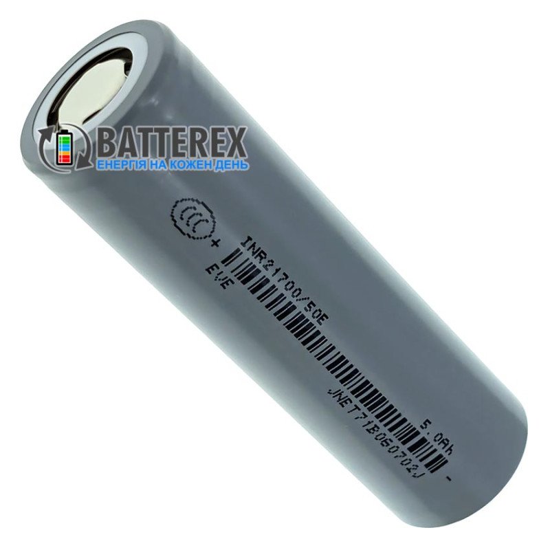 Аккумулятор Li-ion 21700 EVE INR21700 50E 5000mAh 3.6V 15A - постоянный ток до 15A
