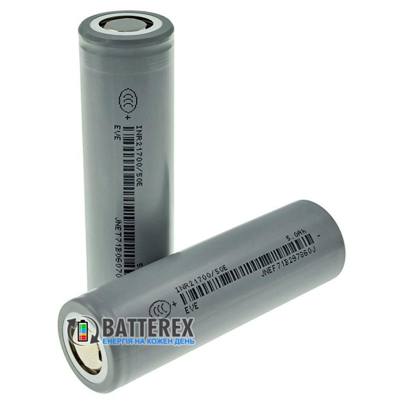 Аккумулятор Li-ion 21700 EVE INR21700 50E 5000mAh 3.6V 15A - постоянный ток до 15A