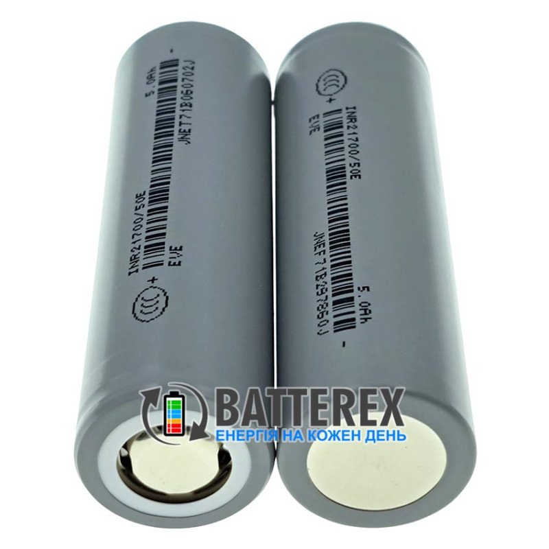 Аккумулятор Li-ion 21700 EVE INR21700 50E 5000mAh 3.6V 15A - постоянный ток до 15A