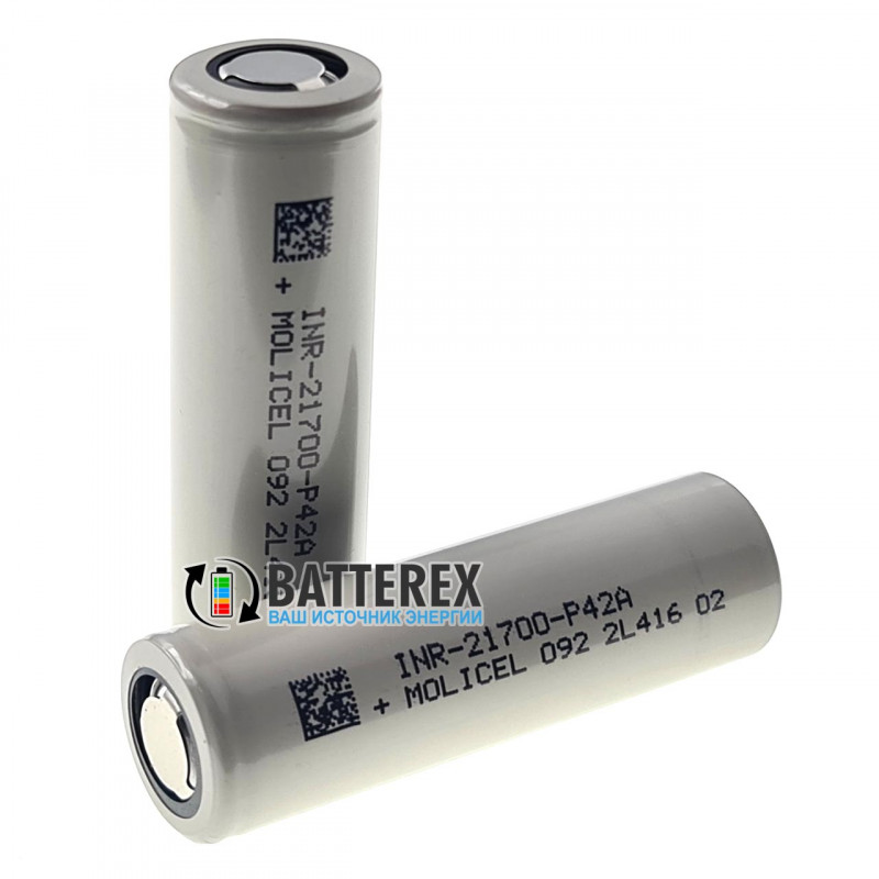 Акумулятор високотоковий 21700 Molicel INR P42A 4200mah 3.6V 45A без плати захисту