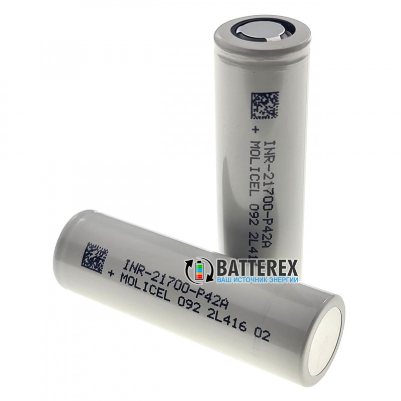 Акумулятор високотоковий 21700 Molicel INR P42A 4200mah 3.6V 45A без плати захисту