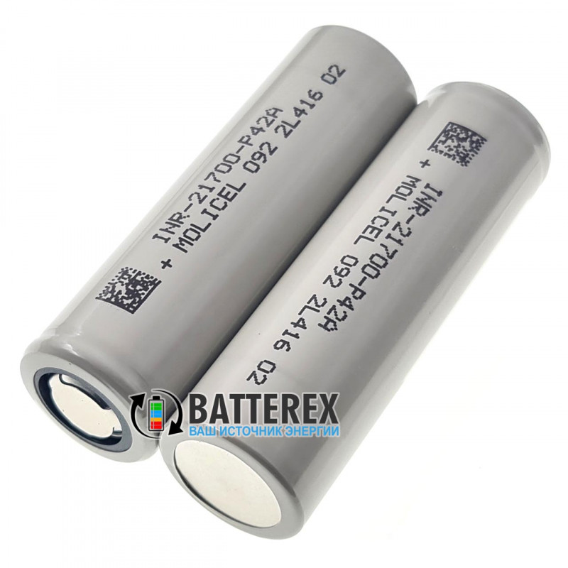 Акумулятор високотоковий 21700 Molicel INR P42A 4200mah 3.6V 45A без плати захисту
