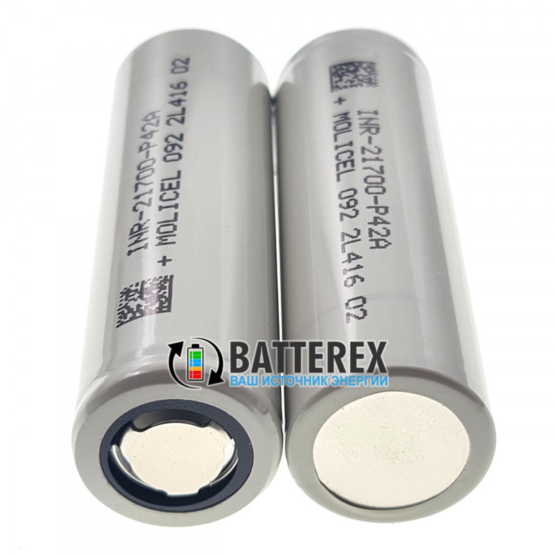 Акумулятор високотоковий 21700 Molicel INR P42A 4200mah 3.6V 45A без плати захисту