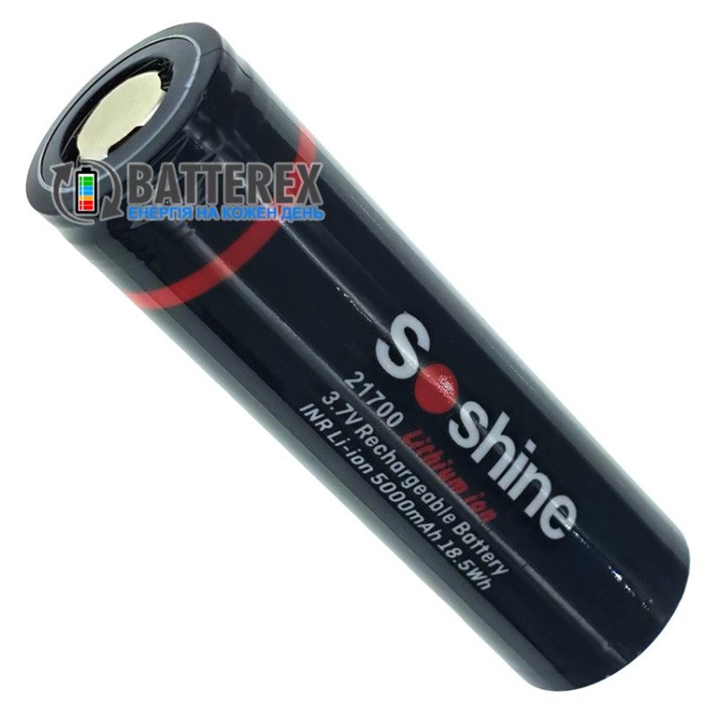Акумулятор Li-ion 21700 Soshine INR 5000mah 18.5Wh 3.7V 15A