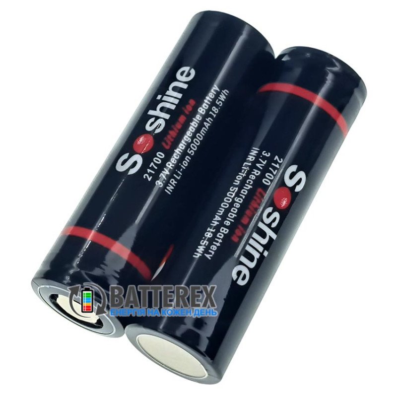 Акумулятор Li-ion 21700 Soshine INR 5000mah 18.5Wh 3.7V 15A
