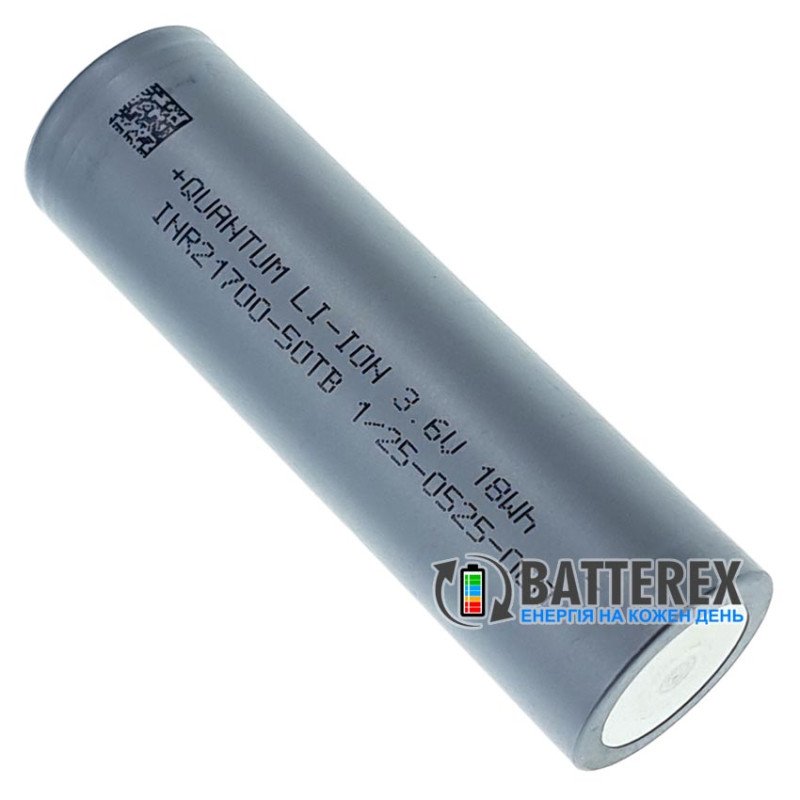 Аккумулятор высокотоковый 21700 Quantum INR21700-50TB 5000mah 3.6V 60A - аналог Molicel P50B