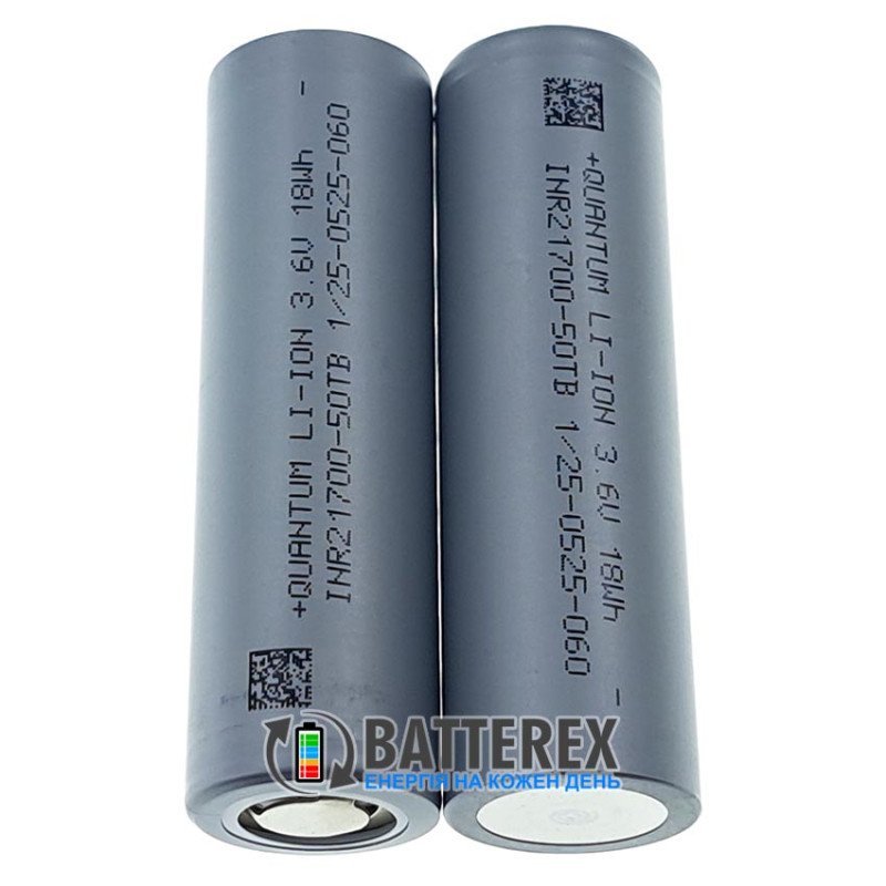 Аккумулятор высокотоковый 21700 Quantum INR21700-50TB 5000mah 3.6V 60A - аналог Molicel P50B
