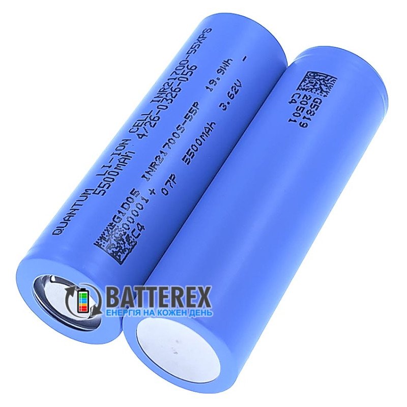 Акумулятор високотоковий 21700 Quantum INR21700-55XPS 5500mah 3.6V 70A