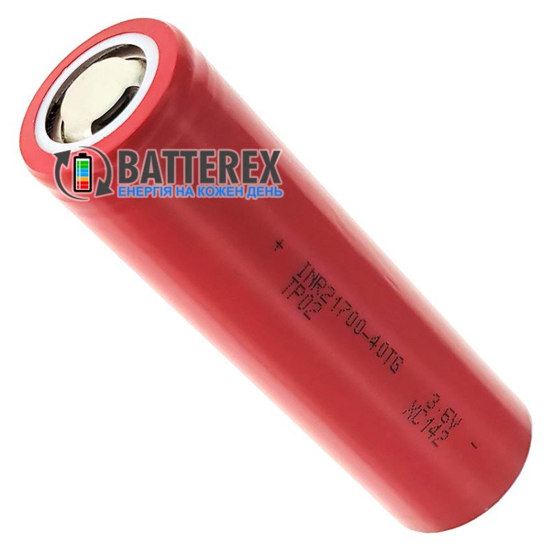 Акумулятор 21700 Tenpower INR21700-40TG 4000mAh 3.6V 35A, високотоковий, постійний струм віддачі до 35A