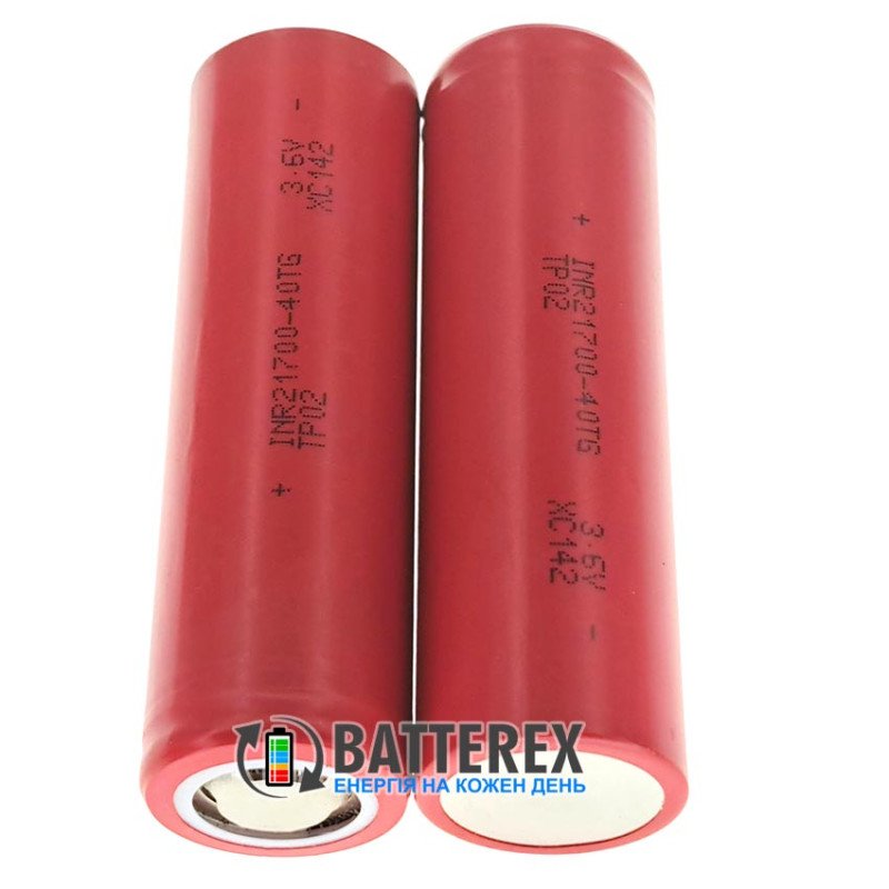 Акумулятор 21700 Tenpower INR21700-40TG 4000mAh 3.6V 35A, високотоковий, постійний струм віддачі до 35A