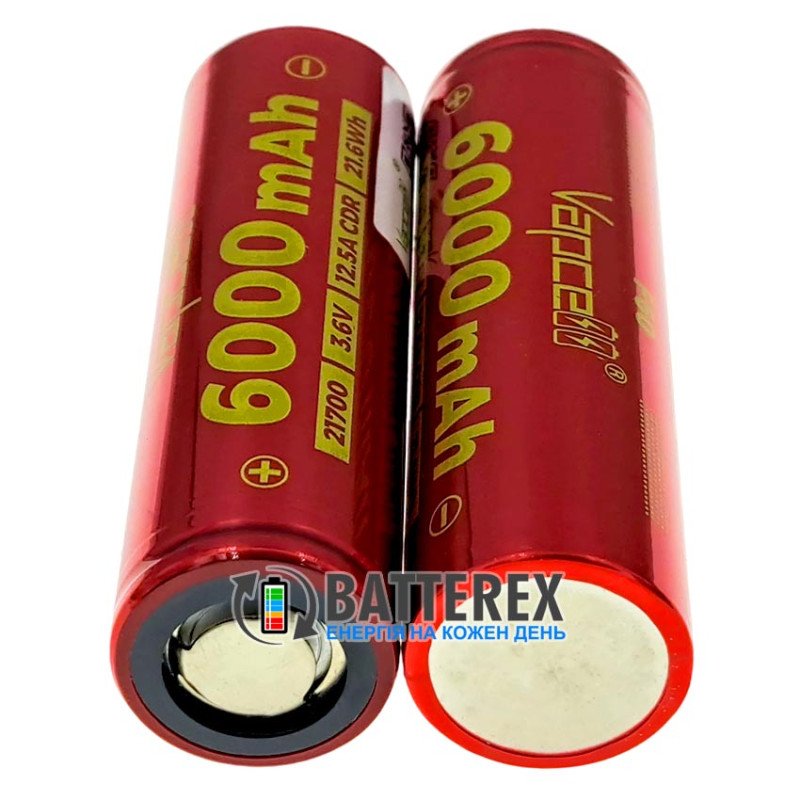 Аккумулятор Li-ion 21700 Vapcell INR F60 6000mah 3.6V 12.5A