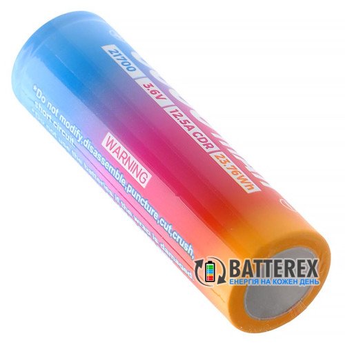 21700 Vapcell INR F66 6600mah 3.7V 12.5A без захисту, реальна висока ємність