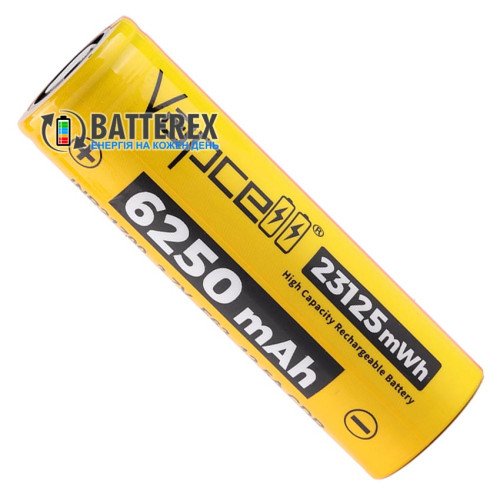 21700 Vapcell INR F63 6250mah 3.7V 12.5A без защиты, реальная высокая ёмкость
