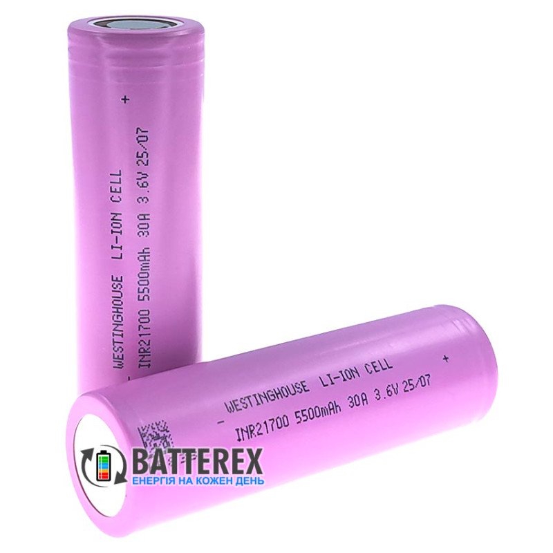 Аккумулятор 21700 Westinghouse INR21700 5500mah 3.6V 30A высокотоковый