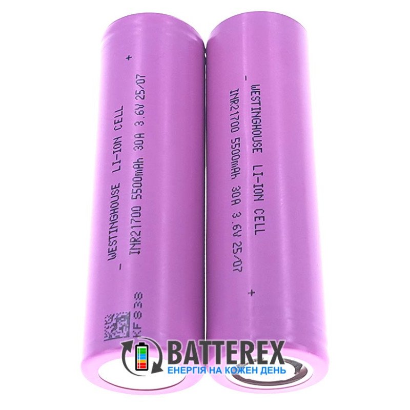 Аккумулятор 21700 Westinghouse INR21700 5500mah 3.6V 30A высокотоковый