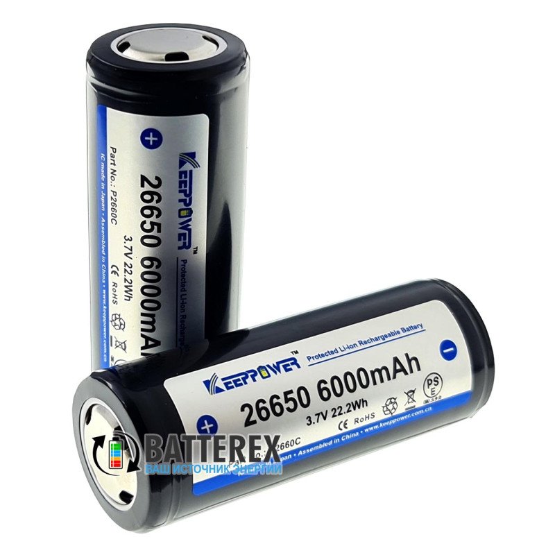 Акумулятор 26650 Keeppower 6000mah 3,7V Protected з платою захисту