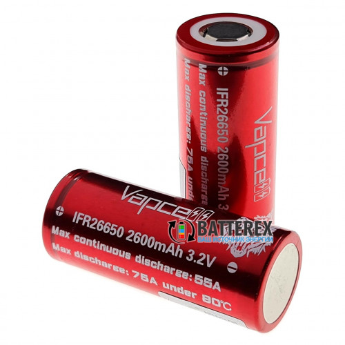 26650 LiFePO4 Vapcell IFR26650 2600mah 3.2V высокотоковый 55/75A