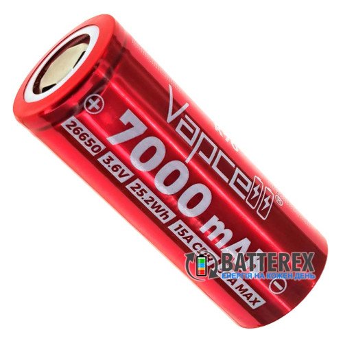 26650 Vapcell INR K70 7000mah 3.6V 15/30A високотоковий без захисту