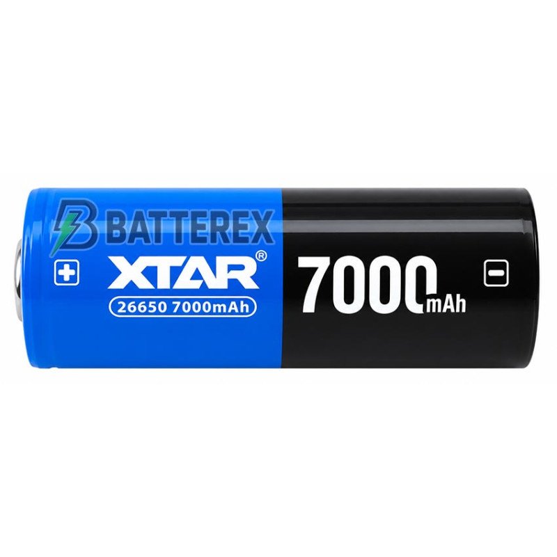 Акумулятор Li-ion 26650 XTAR 7000mah 3.6V 10A Protected із платою захисту, висока реальна ємність